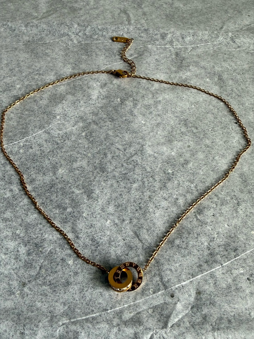 18k Gold plated Interlocking Circle Necklace - Women's Jewelry